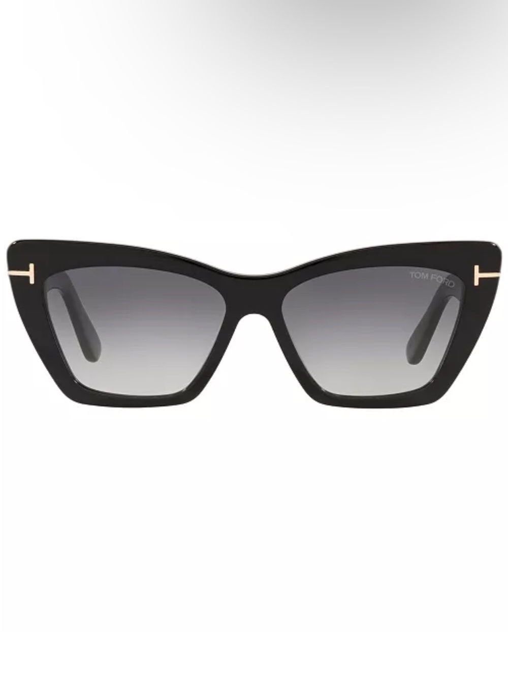 Tom Ford Black Cat-Eye Sunglasses with Gold-T Accents no tags